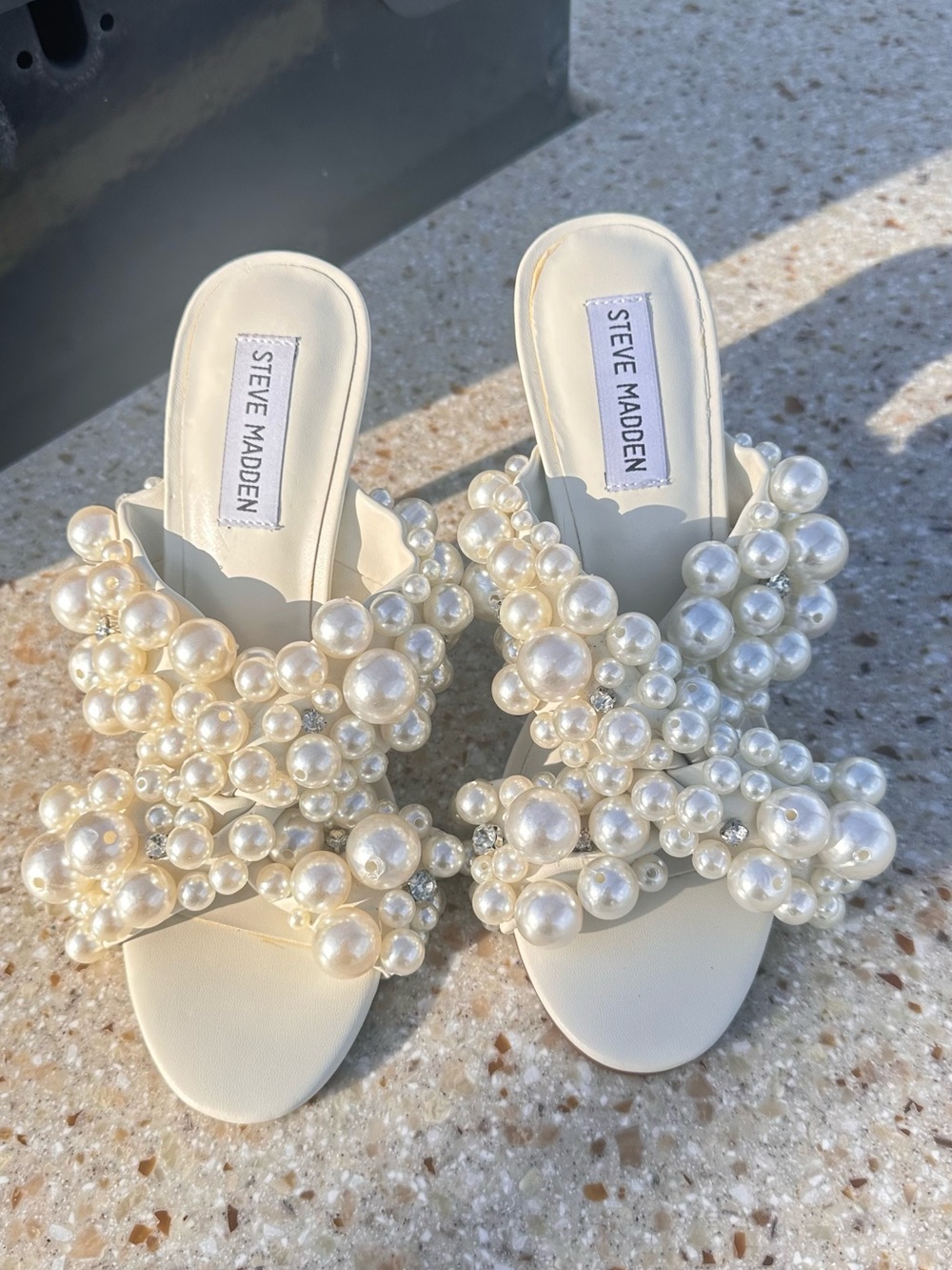 Steve Madden Mirabella  pearl slide Sandals Size 7